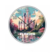 State Of Florida Wall Clock Time Piece Wall Hanging Watercolor Art Retro design