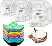 Bowl Cozy Template Cutting Ruler Set, 3Pcs Acrylic Transparent Quilting Bowl Templates for Hot and Cold Food Bowl Rack, DIY Kitchen Art Craft Acrylic Stencil Cut On Fold Template Sewing (White)