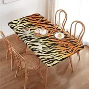 Abstract Animal Tiger Skin Rectangular Tablecloth Table Cover for 4 Foot Tables, Waterproof Fitted Elastic Edged Table Cloth for Indoor Outdoor Party Wedding Picnic Patio, 4 Ft/48x30 inch