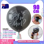 90cm Gender Reveal Baby Shower Balloons Confetti Party Supplies Pink Girl Or Boy