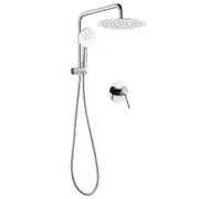 ACA WELS Round 10'' Stainless Steel Rainfall Shower Head Station 3-MODE Handheld Set Diverter Mixer Tap Chrome
