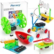 6 Set STEM Kit,DC Motors Electronic Assembly Robotic Science Kits, Mini Electric Plotter,Ball Emitter,Reptile Robot, Boat,Lamp,Circuit Building DIY Science Experiments Projects for Kids