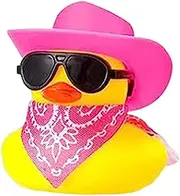Maciun Car Rubber Duck Decoration Dashboard Yellow Duck K Car Ornaments For Children Cool Duck With Propeller Helmet Sunglasses Gold Chain For Adults Teens Kids Gift