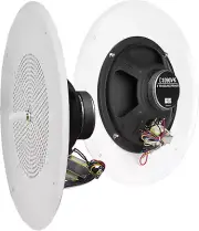 8" Commercial 70V Ceiling Speaker W/Front Volume Control Knob Single White C1090