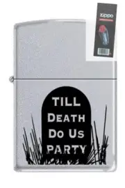 Zippo 3191 till death do us party RARE & DISCONTINUED Lighter + FLINT PACK