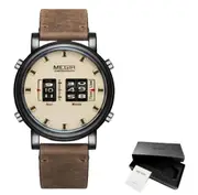 New Luxury Watches Men Military Sport Roller Pointer Quartz Watch Man Fashion Stainless Steel Mesh Strap Wristwatch-Brown