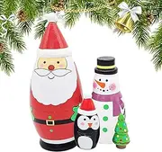 Russian Dolls Christmas, Christmas Stacking Dolls, Christmas Wooden Dolls, Wooden Nesting Dolls, Stacking Dolls Kids, Christmas Wooden Stacking Toys for Christmas Russian Dolls