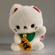 Japanese TAGS LUCKY CAT. Maneki Neko plush Doll RARE limited JAPAN Lucky Cat