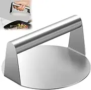 Stainless Steel Smashed Burger Presser, Hamburger Smasher Tool, Round Hamburger Patty Maker, Professional Griddle Accessories Kit, Suitable for Smashburger, Bacon, Ground Beef, Meat, Sausage