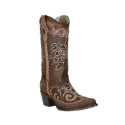 Corral® Ladies Inlay & Crystal Embroidery Woven Pointed Toe Boots C3933