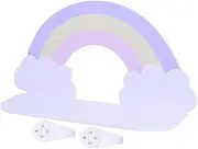 JUMPLAWN 1Pc Style Colored Clouds Design Wall Mounted Storage Shelf Rack for Bedroom Kitchen Office Living Room for Organizing Keys Books Ornaments