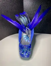“Princess Florine: Bluebird” Stunning hand decorated pointe shoe, one of a kind!