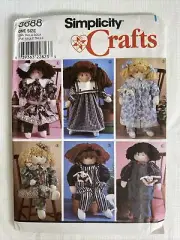 Simplicity Crafts 22” Stuffed Doll & Clothes Sewing Pattern # 8688