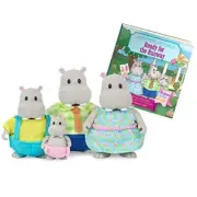 – The Riverdipper – Set of 4 Collectible Posable Hippo Figures Hippo Family