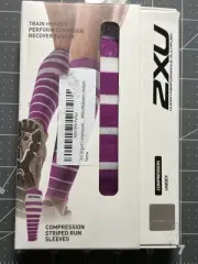 2XU Compression Performance Run Calf Sleeve Pair Lavender Running Mens Womens L