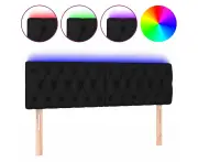 vidaXL LED Headboard Black 144x7x78/88 cm Fabric