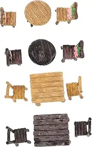 Totority DIY Miniature Resin Table and Chair Home Decor Fairy Garden Accessories Mini Resin Furniture Set