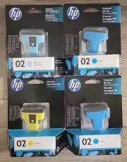 HP 02 Yellow, Light Cyan, Cyan Ink Lot HP PhotoSmart Series (OPTION 141)