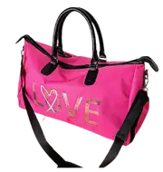 Duffle Bag with Shoe Storage - Hot Pink - 'Love'