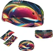 FJWSLCH Bowling Balls Headbands for Women Men Non Slip Workout Sweatbands Adjustable Sports Hair Bands Elastic Head Bands Moisture Wicking Hairband for Running, Cycling, Yoga, Spa