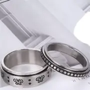 2 PC Stainless Steel Spinner Rings SZ 8 Unisex Stress Relieving New 6191