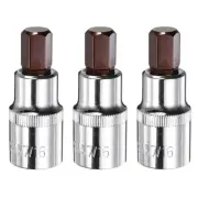 3pcs 7/16" Hex Bit Socket 1/2" Square Drive SAE Extension Impact Bit