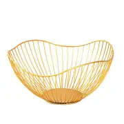 Iron Wire Fruit Bowl Bread Basket Storage Dish Dining Decor Object T9S5 C1L9