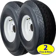 TWO 5.70-8 570-8 Utility Pop up Camper Boat Trailer Tire Rim Wheel 4-Hole 8pr