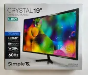TK-M19 19" LED Monitor Desktop Computer Screen Display VGA & HDMI Connector