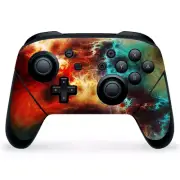 Nintendo Switch Pro Controller Skin Decal Vinyl Wrap - Fire and Ice Mix