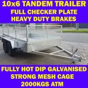 10x6 galvanised tandem trailer box trailer with crate 2000kgs heavy duty