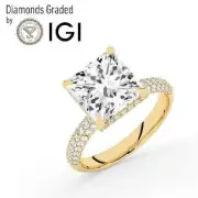 Princess Solitaire Labgrown Diamond Engagement Ring 14k Yellow Gold 5.65 Ct