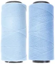 2 Knot It Waxed Cord 1mm Diameter 144M Spools (Baby Blue, Cornflower Blue)