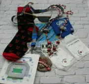 Junk Drawer Lot - Bar Souvenier Mixed Lot - Socks, Sunglasses, Necklace, Sticker