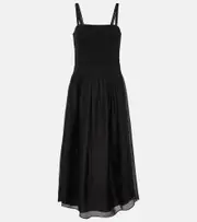 [Vince] Vince Ribbed-knit midi dress AU 8 black