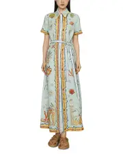 Alemais Surrealist Linen Shirt Dress
