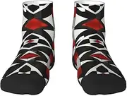 [JEJEA] Abstract Geometric Pattern print Men's Athletic Cushioned Crew Socks Crew Training Athletic Socks Men and Women for Sports