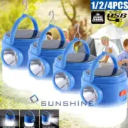 Rechargeable Solar Camping Tent Light LED Flashlight Power Torch Emergency Lamp