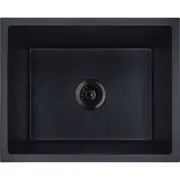 Baiachi Single Bowl Granite Kitchen Sink Black with Black Waste