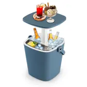 Costway 15L Portable Ice Box Beverage Cooler Bar Bucket Outdoor Furniture Patio Poolside Blue