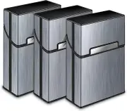 Cigarette Case Pack of 3 Metal Cigarette Case for 20 Cigarettes,gray