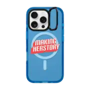 iPhone 16 Pro Impact Ring Stand Case MagSafe Compatible Making Herstory iPhone Case by Quotes by Christie