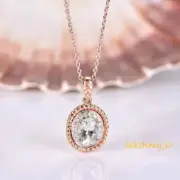 1.55CT Oval Cut VVS/D Diamond Oval Shape Jewelry Pendant 14K Rose Gold Finish