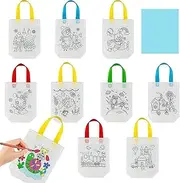 31 Pcs Reusable Party Bags,Eco Coloring Carnival Animal Art Party bags for Kids,Cartoon Art Party Favor for Birthday Party DIY Crafts Supplies