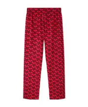 logo-print silk pyjama bottoms 1,2 Red