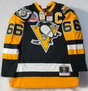 MITCHELL & NESS PITTSBURGH PENGUINS S MARIO LEMIEUX BLUE LINE JERSEY $200