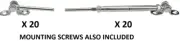 20 Pair - Stainless Swivel Swage 180° Turnbuckle For 1/8" Cable