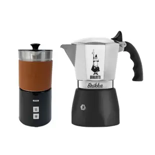 BIALETTI 加壓摩卡壺4杯份 + IKUK 艾可 分離式電動奶泡機 / 露營 拿鐵 奶泡器