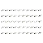 8.5 x 3 mm Fold Over Crimp Cord Ends, 1000Pcs Cylindrical Clamp Ends, Silver