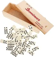 FELTECHELECTR 1 Set Wooden Dominoes for Adults Domino Game in Portable Box Safe Materials Enhances Logical Thinking for Family Gatherings and Social Events
